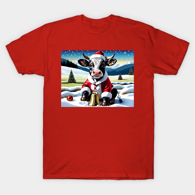 Santa Baby Cow T-Shirt by rturnbow